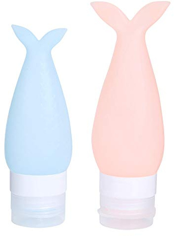 2Pcs Portable Silicone Travel Squeeze Bottle Cosmetics Shower Gel Lotion Containers for Business Trip