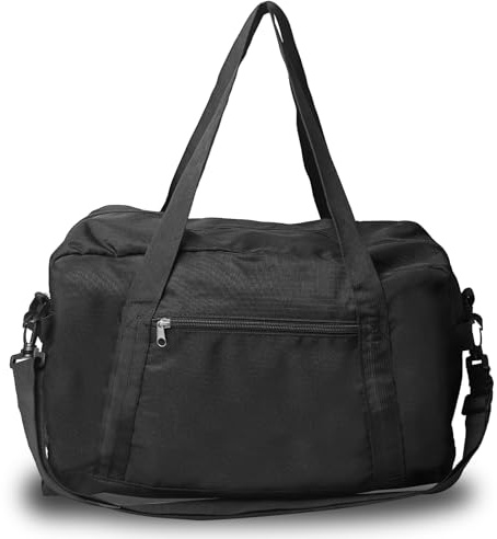 Small Gym Bag, Waterproof Sports Bags 40x20x25cm fits Ryanair Cabin with Adjustable Shoulder Strap, Gym Duffel Bag, Small Holdall Bags for for Women Men Sport Overnight Travel Weekend Trip (Black)