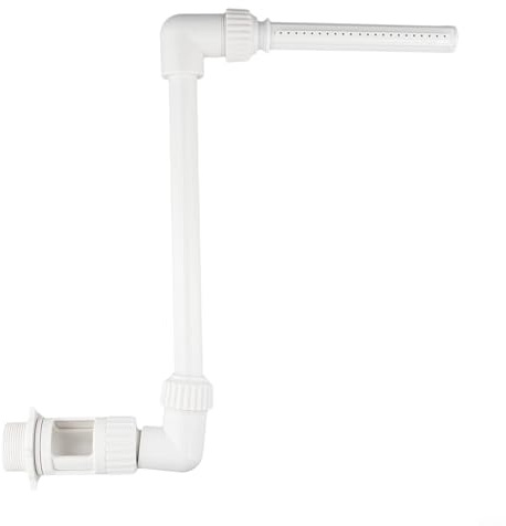 Spelonify Fuente de cascada de piscina con 2 cabezales, cabezal de pulverización de refrigeración ABS para piscina sobre el suelo, boquilla de jardín y decoración de piscina de patio trasero (blanco)