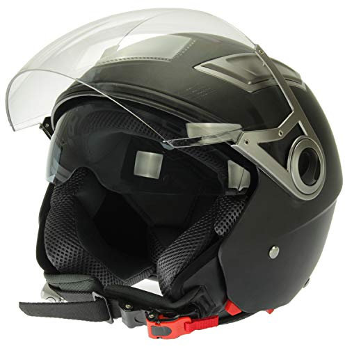 Mach1 Jethelm Helm Motorradhel mit Integrierter Sonnenblende ECE R 22.05 Größe XS bis XXL