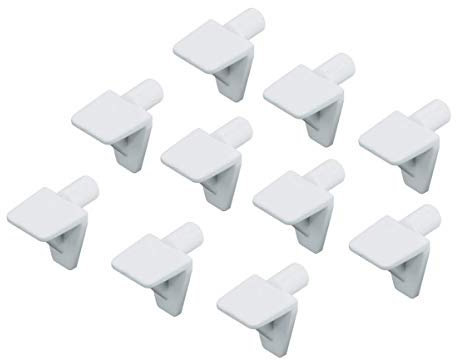 Gedotec Fach-Bodenträger Regal-Halter zum Einstecken - H3143 | Bohrloch Ø 5 mm | Regal-Halterung zum Befestigen von Glas & Holz-Böden | Kunststoff weiß | 50 Stück - Tablarträger für Möbel & Schränke