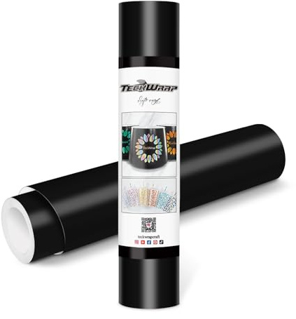 TECKWRAP Permanent Adhesive Vinyl 12 x 10ft, Matte Black