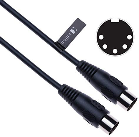 5 DIN MIDI Kabel Stecker zu Stecker Audioleitung für MIDI-Controller, Synthesizer, Klaviertastatur Sequenzer, Elektronisches Schlagzeug Drum Machine Effektprozessor, Sampler Multi-Effekt-Pedal (2m)