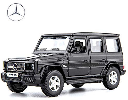RMZ City 1/36 Skala Mercedes Benz G63 Casting Car Modell, Zink Legierung G Wagon Spielzeugauto für Kinder, Pull Back Fahrzeuge Spielzeugauto für Kleinkinder Kinder Jungen Mädchen Geschenk (Schwarz)