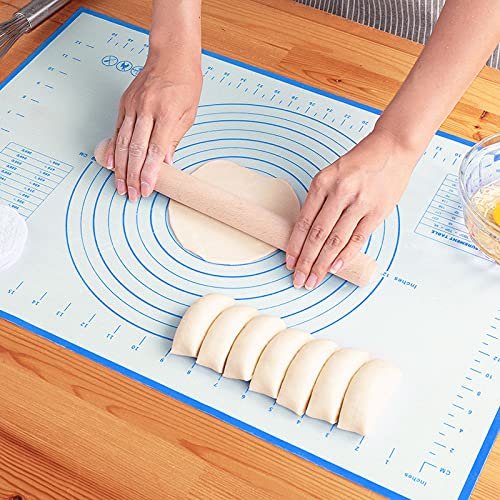 Tappetino da pasticceria in silicone extra spesso, antiaderente, antiaderente, con misure antiscivolo, riutilizzabile, tappetino per impasto, per forno e crosta (40x50cm)
