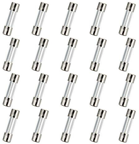 HUAREW T1.6AL250V 20 Stück 5x20mm langsam schmelzen glas sicherungen 1.6A 250V 0,2 x 0,78 Zoll Zeitverzögerungs sicherungen