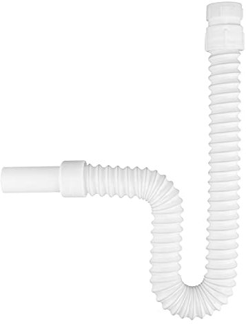 Flexibler Siphon, Universal Plastic Ablaufschlauch für Alle Handelsüblichen Waschbecken Küche Spüle Bad, Ausziehbar von 36-80cm