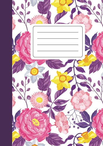 Quaderno fogli bianchi: Album da disegno senza righe per appunti, scrivere, dipingere | 110 pagine | Formato A4 | Fiori