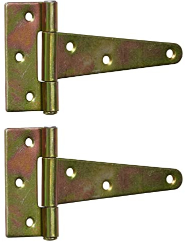 BRESKO Kreuzgehänge Scharnier Torband Türband Ladenband T-Scharniere T-Bänder verzinkt (2 Stück - 100x30x65 mm)