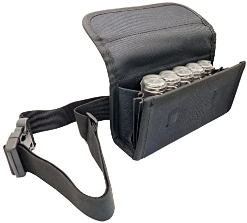 CLAIRE-FONCET Sacoche Banane Serveur en Toile Tissu Polyester, avec Monnayeur Distributeur 5 Pièces d'Euros gradué et Transparent, Fermeture par Aimants, Serveurs, Bars, Restaurants