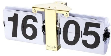 Eichmüller since 1950 Deko Flip Uhr - Tischuhr - Gold weiß