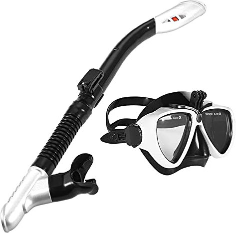 GeRRiT Set, professionelle Tauchmaske, Schnorchel, Schwimmbrille, Trockenschnorchelrohr-Set, Herren und Damen, Anti-Beschlag-Taucherbrille für Kamera