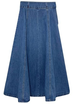 YAAYAGO Lång Jeanskjol Kvinnor Hög Längd Halvlång Denim Kjol 3XL 4XL 5XL 6XL Stor Storlek A Denim Kjol A-Line Avslappnad Lös Blå-3xl