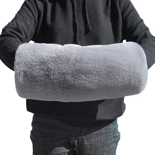 Mwqpgyh Manchons pour les mains 38x20cm Faux manchon pour réchauffer les mains en hiver, Poche chauffante Chauffe-mains Sac chauffant Gants chauds Moufles Hommes Femmes Personnes âgées, Manchon en