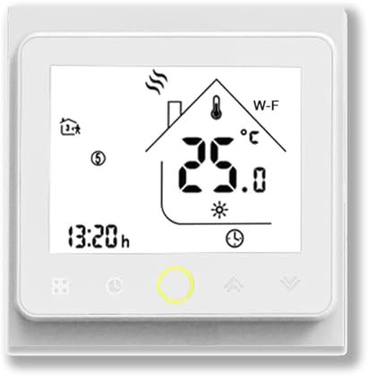 Caslant 002 Serie Wi-Fi Termostato - Termostato con Pantalla Táctil Programable para Calefacción o Aire Acondicionado - Control Remoto Desde Teléfono Móvil Compatible con Alexa, Google Home e IFTTT