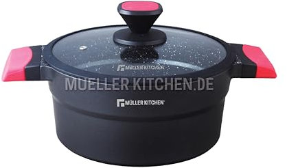 Müller Kitchen - Olla (Aluminio fundido a presión, Revestimiento antiadherente, Inducción, Tecnología alemana) (20cm - 2,5L)