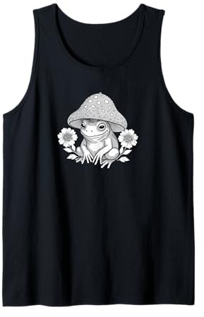 Rana con Sombrero de Seta - Arte Cottagecore Encantado Camiseta sin Mangas