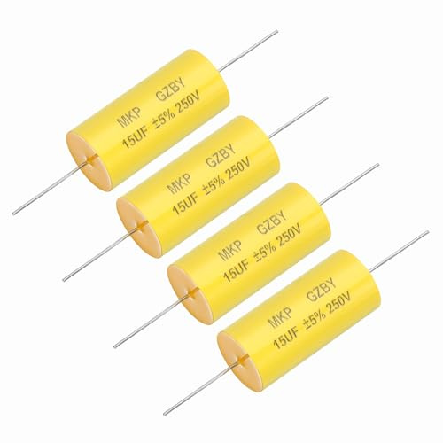 QUARKZMAN 4Pcs Capacitor Divisor De Frecuencia 15uf 250V Axial Para Altavoz