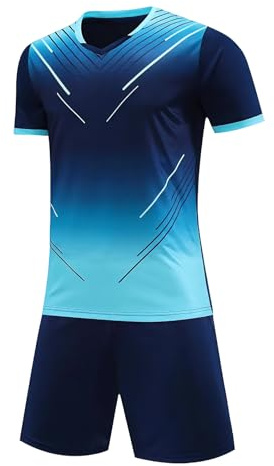 Hoseay Football Kit Boys Quick Dry Soccer Jersey Set 7-13 Years | Breathable Training Shirts and Shorts, PE Tracksuit, Two Piece Athletic Wear, Kids Sports Outfit, Running Basketball Gym