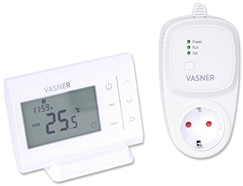 VASNER Funk-Thermostat Set VFT35 - Steckdosenthermostat für Infrarotheizungen Elektroheizungen Schaltsteckdose Digital-Raumthermostat