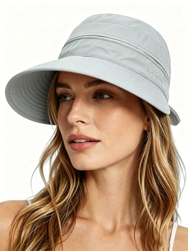 Femmes Dames Chapeau de Soleil Réglable Casquette Visière Pliable Large Bord Protection Solaire Respirant Cap d'été UPF 50+ Anti-UV pour Voyage Vacances Piscine Camping Trekking Vélo Course Marche