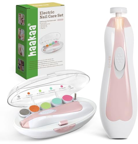 Haakaa Juego de cuidado de uñas eléctrico para bebé, 5.3 onzas