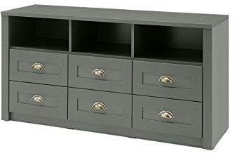 Beauty.Scouts Lowboard Monde Holzdekor grün 130x67x43cm Board Fernsehbank Sideboard TV-Board TV-Schrank Möbel Fernsehtisch Kommode Anrichte Wohnwand Schrank