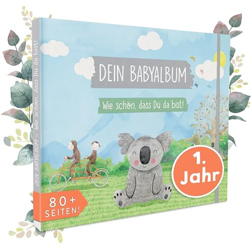 TWIVEE - Babyalbum - Mein erstes Jahr - Mädchen und Jungen - Erinnerungsbuch Baby - Babytagebuch - Baby Erinnerungsbuch - Babybuch zum Eintragen - Baby Album