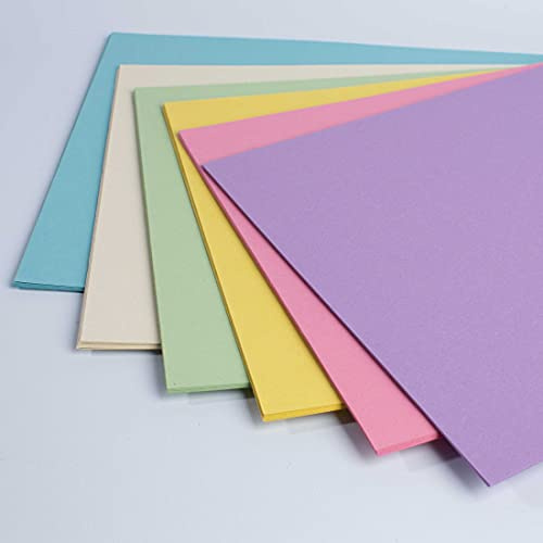 House of Card & Paper Lot de 50 feuilles cartonnées A3 210 g/m² - Couleurs pastel arc-en-ciel