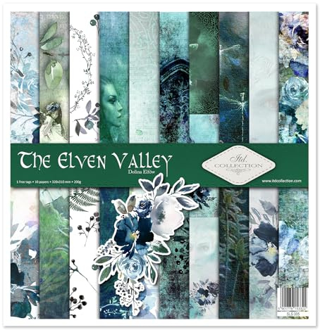 ITD Collection - Decoupage Papier Paket - Decopatch Papier 310 x 320 mm - Scrapbooking - Dekorpapier für DIY Alben Bullet Journals (The Elven Valley, SLS-005)