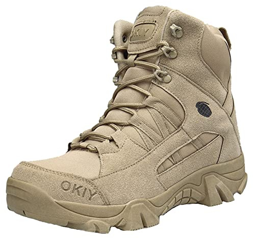 Meidiastra Homme Bottes Tactiques Militaires Bottes de Combat Homme de l'armée avec Fermeture à Glissière Résistant Chaussures de trekking en plein air antidérapantes Chaussures de Randonnée