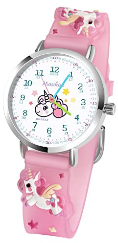 Maukoo Orologio Bambini, Orologio Quarzo in Cartone Animato 3D, Orologio da Polso per Ragazzi e Ragazze, Orologio Bambini Impermeabile 30 M (Unicorn Pink A)