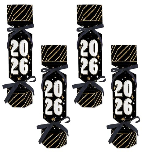Big Dot of Happiness Hello New Year - No Snap 2026 NYE Party Table Favors - DIY Cracker Boxes - Set of 12