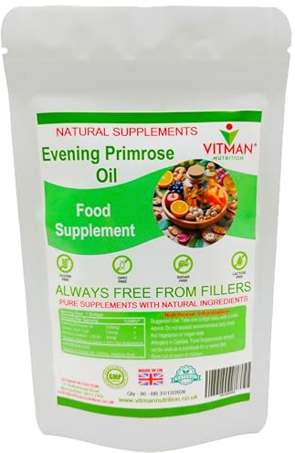 Evening Primrose Oil 1000mg - 90 Softgels - Rich in Omega 6 GLA - Menopause - Anti Ageing - PMS - 3 Months Supply (90)