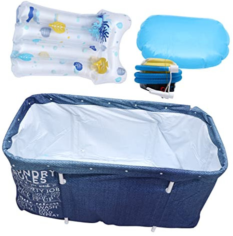 Healeved 1 Satz Badewanne Für Erwachsene Praktische Badetonne Tragbare Badewanne Zusammenklappbarer Badeeimer Faltbare Badewanne Tragbares Badefass Vorratsbehälter Kind Spa Oxford-Stoff