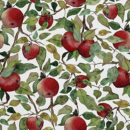 HEKO PANELS Stoff Oxford Wasserdichte Meterware Canvas-Stoff Polyester Stoff Zum Nähen Nähstoffe Dekostoffe Wasserabweisend Blickdicht Äpfel Apfelbäume 3 Meter 155 x 300 cm