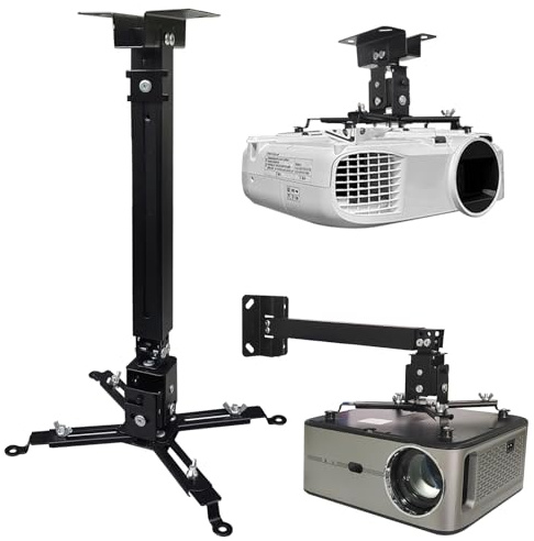 Solarsea Projector Mount,Ceiling Wall Mount, Universal Projector Mount with 25.5-inch Expansion Arm, Height Adjustable,Suitable for Home and Office Projectors(Black)