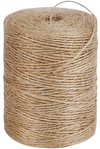 PerkHomy 800 Feet Natural Jute Twine Long Twine String for Crafts Gift Wrapping Packing Gardening Crochet Knitting Macrame Decor (800 FT * 2mm (3Ply))