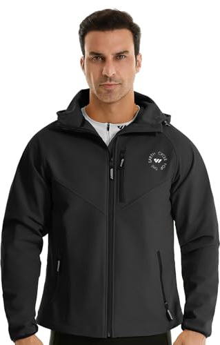 Wulibike Veste Vélo Homme, Légère Veste Imperméable Running Homme,Réfléchissante Coupe-Vent pour Cyclisme et Activités de Plein Air Noir L-A4