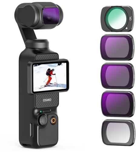 Kit di filtri ND AMAZEAR per accessori DJI Osmo Pocket 3 (1/4 Black Mist/CPL / ND16 / ND64 / ND256) Kit di filtri per vlog di viaggio per DJI Pocket 3