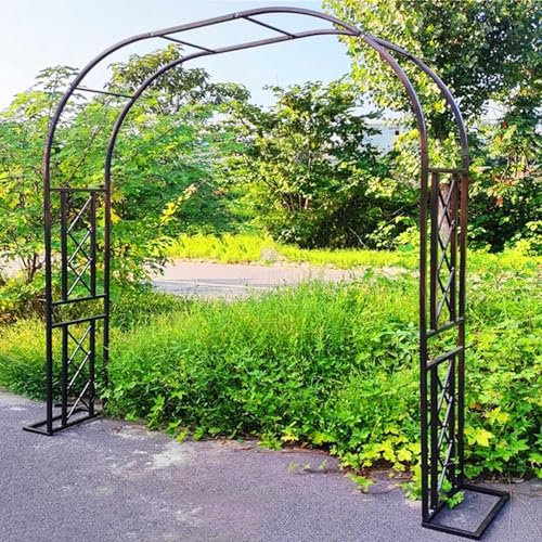 Arche De Jardin en Métal 140cm 180cm 220cm 260cm 300cm 340cm Large Arceau À Rosier Tonnelle en Métal pour Plantes Grimpantes, Mariage, Décoration De Fête Tuyau Galvanisé De 20 Mm(Brown,180x230x40cm)