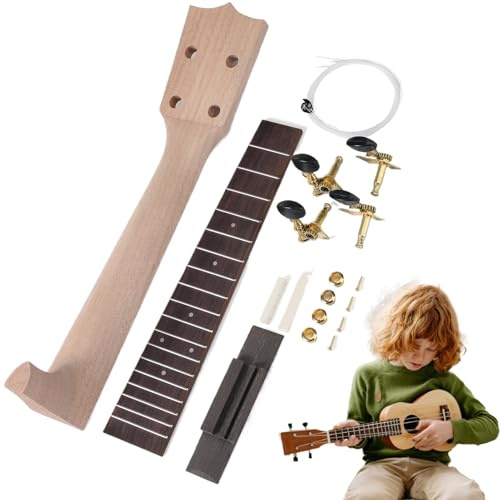 Ukelele 23 vuxen - ukulele sopran | Baryton ukulele | Ukuleles krage kit | ukelele gitarr byggsatser med monteringsmanual | Wood Ukuleles Neck Installation Costr-verktyg