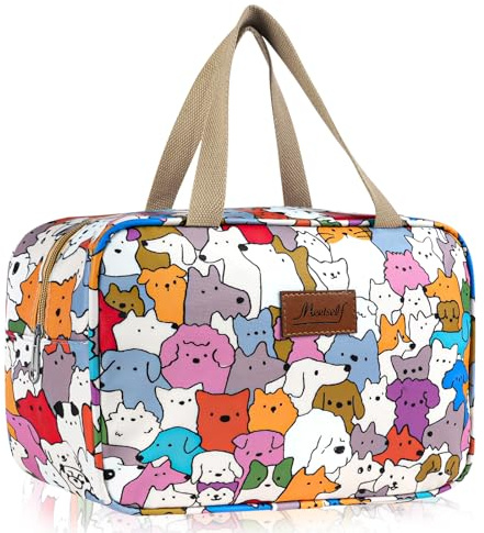 Aucuu Toiletry Bag, Large Full Size Toiletry Bag, Travel Hand-Held Make up Wash Bags, Portable Waterproof Toile-Try Kit, Bathroom Storage Case, Cosmetic Organizer for Travel, Camping for Women Girl