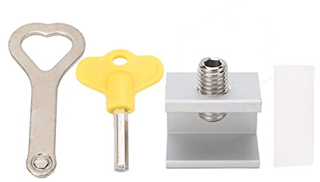 Generic Blocco della Porta in Vetro Scorrevole, con 1 Tasto 4 Impostare la Serratura del Finestrino a Scorrimento del Limite del Tappo in Alluminio in Lega il Patio Serbo per Sicurezza