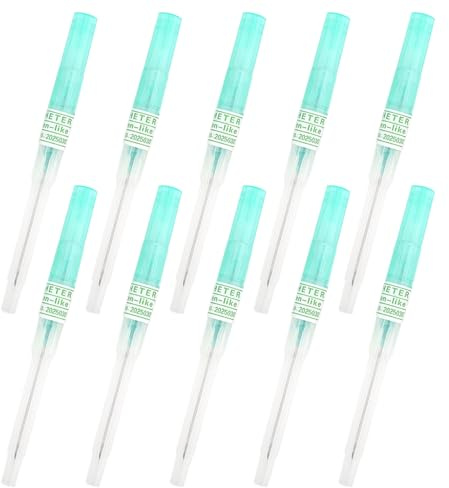TYXHXTF 10 Piezas Agujas para Piercing, Agujas de Catéter, Kit de Perforación, Perforación Acero Inoxidable, para Nariz Ombligo Labios