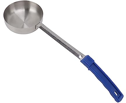 OEBUAFI Såssked, Matsked Av Rostfritt Stål för Matlagning i Köket, för Pizzapålägg och Servering Av Soppa (Blå 8oz (Scoop Without Holes))