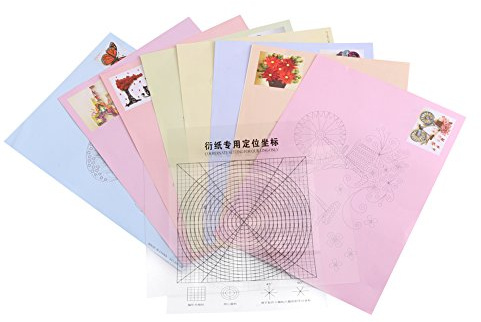 Juego de Herramientas de Papel Quilling 16 Patrones DIY Liberación Dibujo Localización de Papel Kit de Decoración Artesanal para Proyectos de Arte en el Hogar y Fabricación de