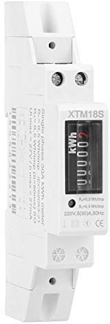 KWh Meter, XTM18S Digital LCD Single-Phase Electric Meter, 1P DIN-Rail Electric Energy Meter 220V 5-30A