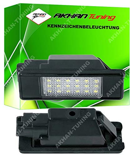 akhan KB64 - Fehlerfrei Kennzeichenbeleuchtung, Nummerschildbeleuchtung Xenon Weiß Plug&Play CanBus Kompatibel mit Peug. 1007, 2008, 208, 3008, 301, 307, 308, 408, 508, 607, 806, 807