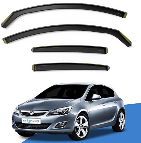 EdgeVisors Wind Deflectors for Vauxhall Astra J MK6 5 Door Hatchback 4pc | 4pc Set, In-Channel Rain Guards & Accessories